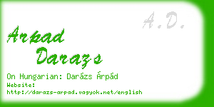 arpad darazs business card