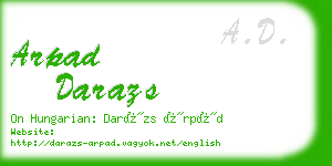arpad darazs business card